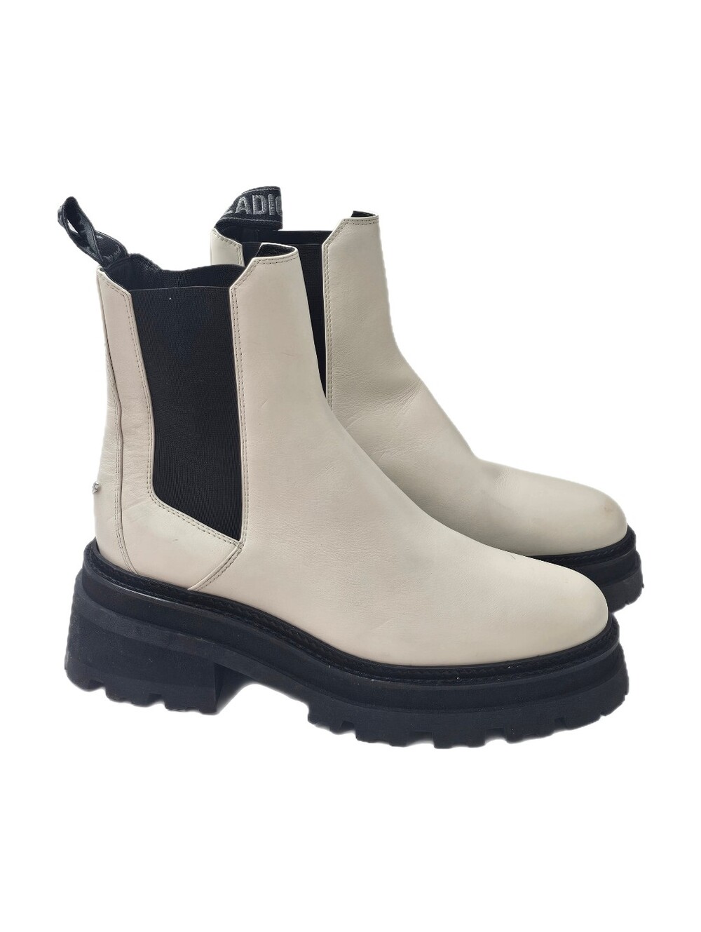 Zadig & Voltaire Ride Chelsea Boots Ice Semi-Patent Leather EU 40 US 9.5 NWOB
